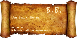 Bentsik Bene névjegykártya